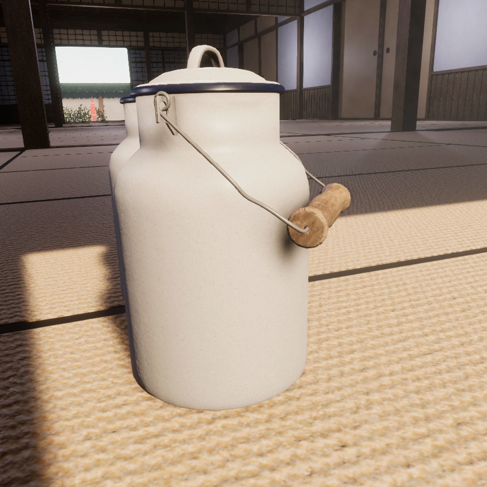 Pewter vintage cooking Pot Classic white Low Poly AR Low-poly 3D model_6