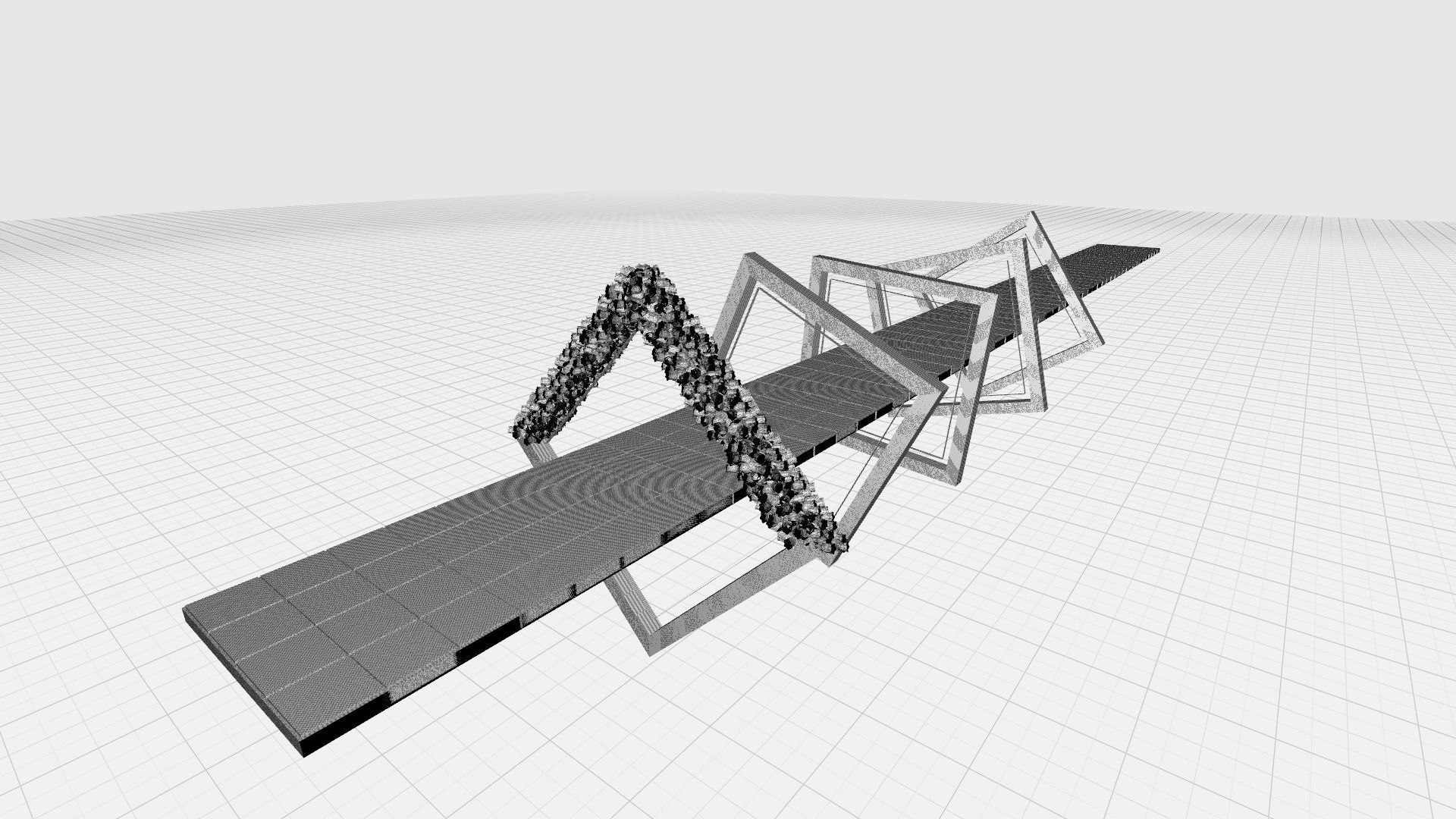 Fairy Glass Walkway decorated with Flowers 3D model_6