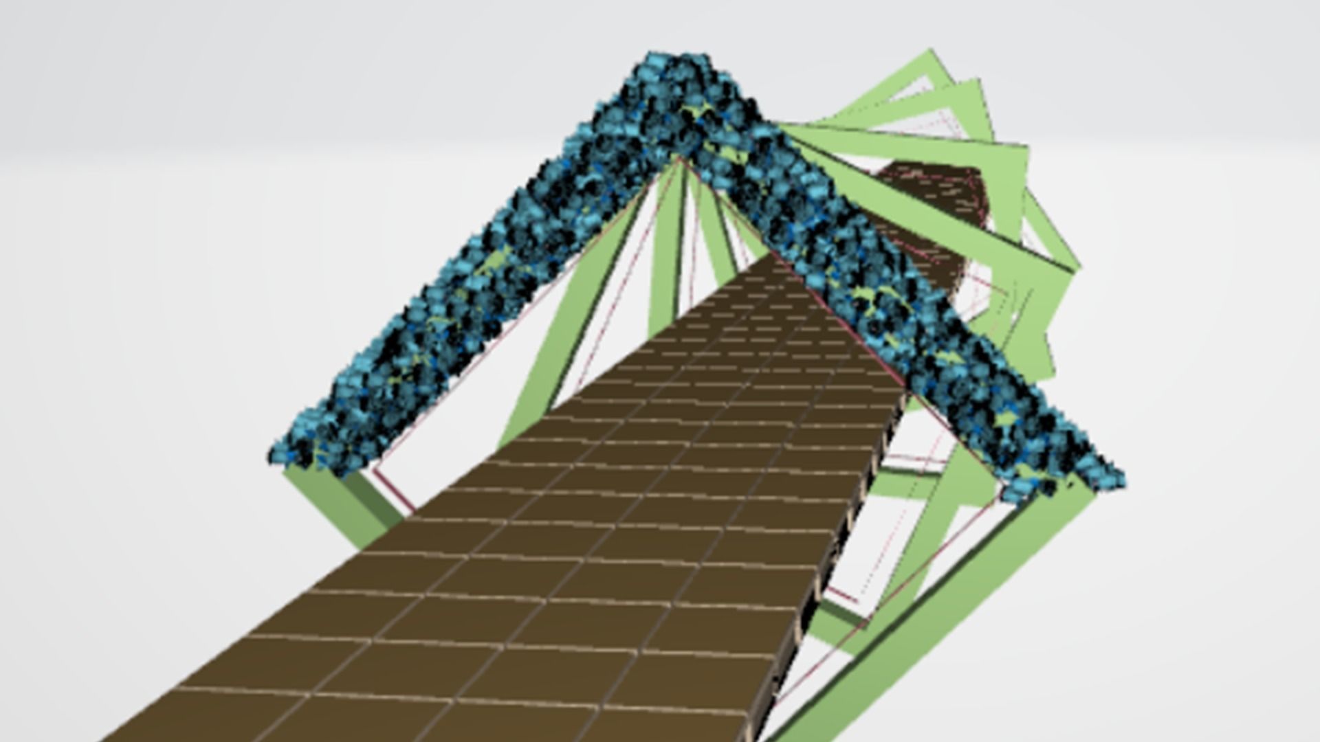 Fairy Glass Walkway decorated with Flowers 3D model_3