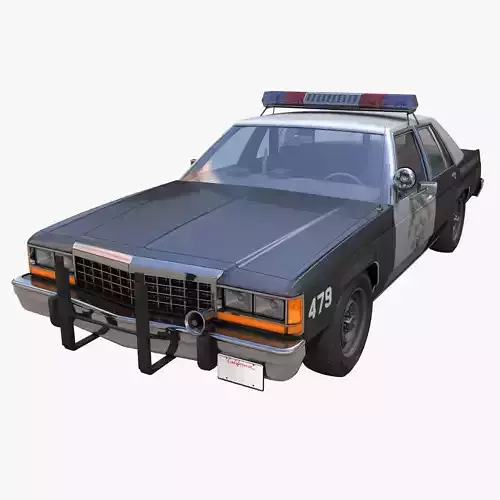 Police Patrol Car Low-poly 3D model