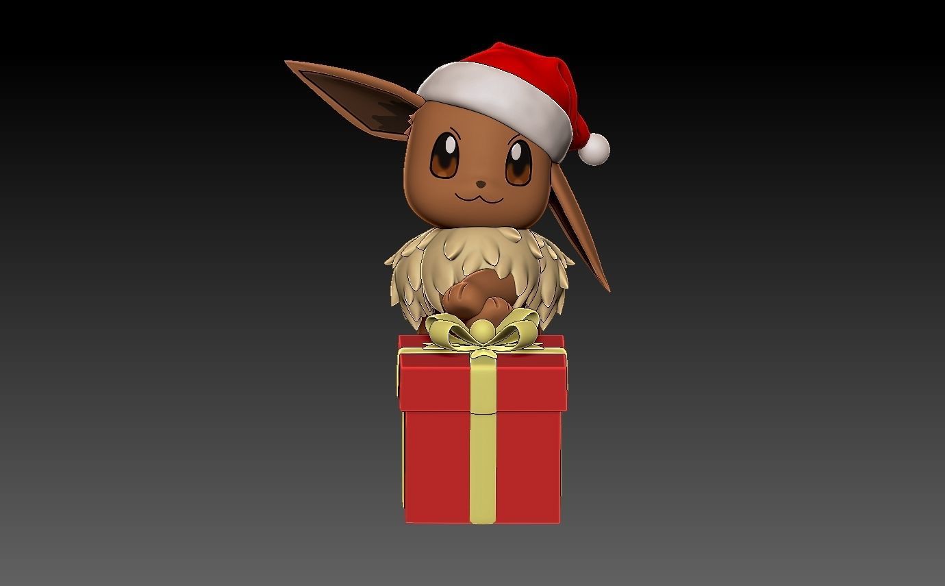 Pokemon eevee christmas 3D print model_1