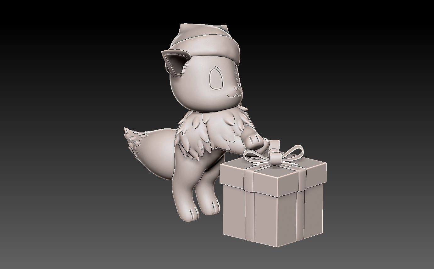 Pokemon eevee christmas 3D print model_7