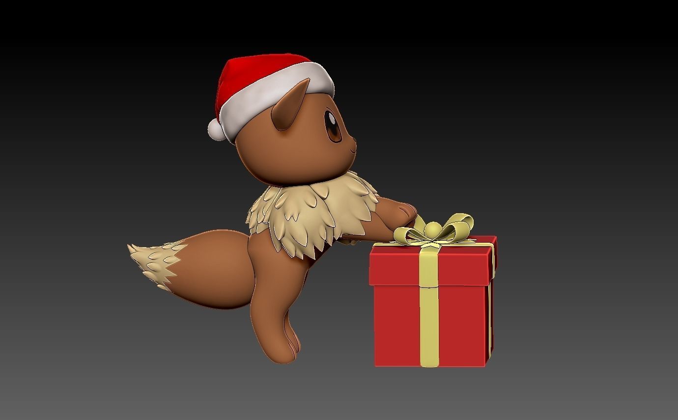 Pokemon eevee christmas 3D print model_8
