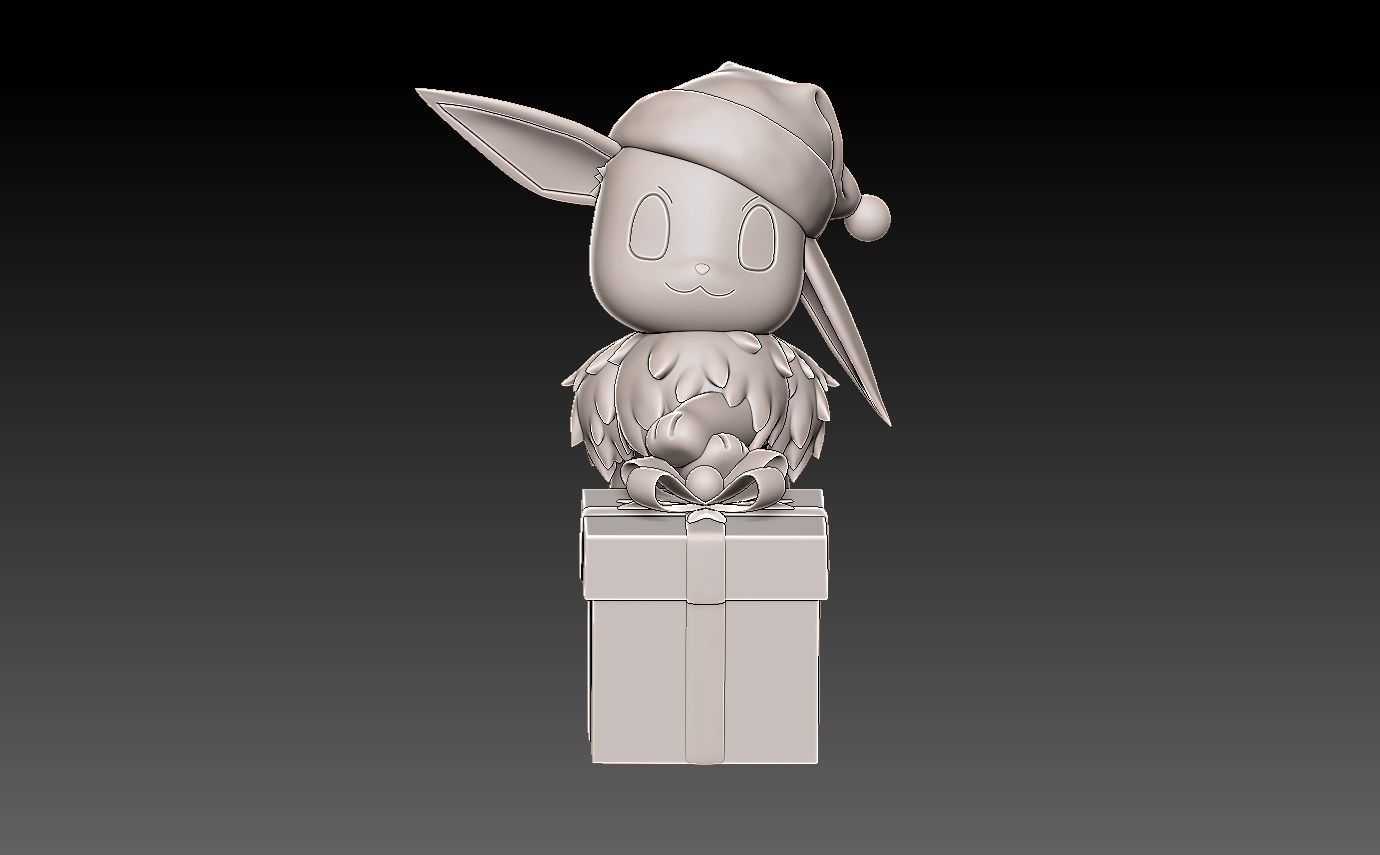 Pokemon eevee christmas 3D print model_2