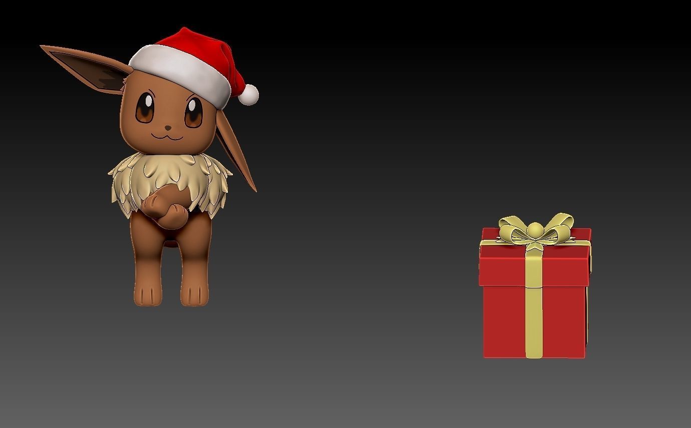 Pokemon eevee christmas 3D print model_4