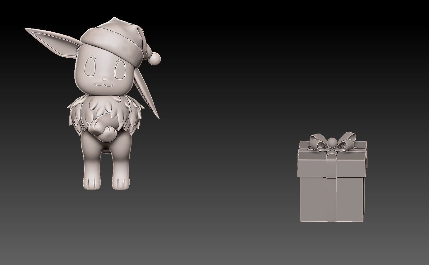 Pokemon eevee christmas 3D print model_5