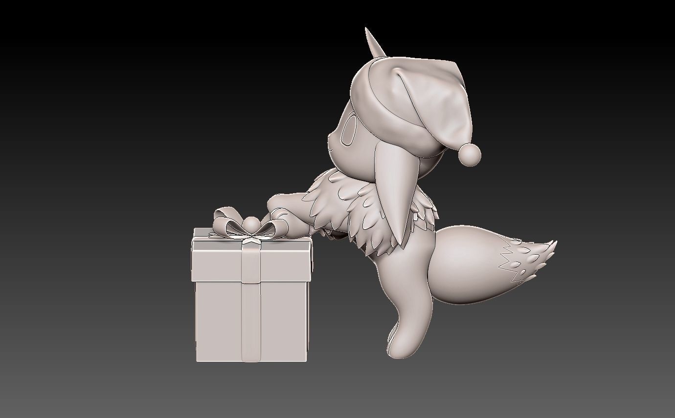 Pokemon eevee christmas 3D print model_12