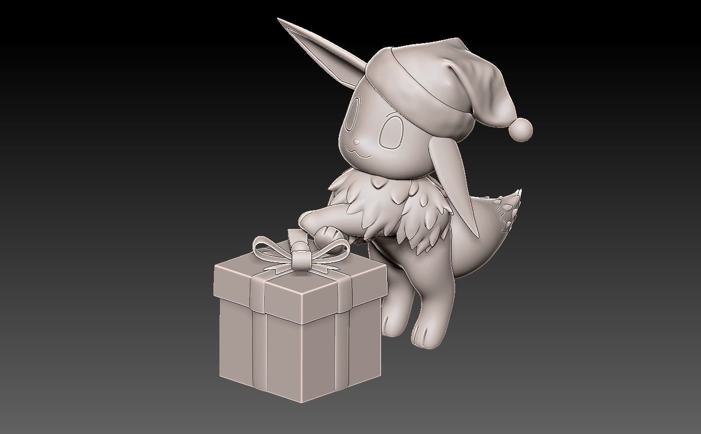 Pokemon eevee christmas 3D print model_3