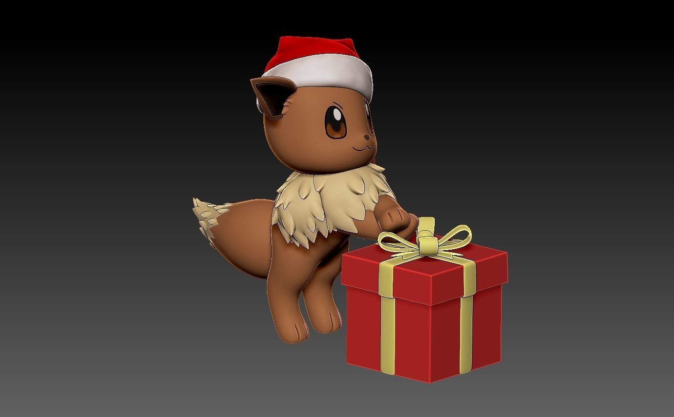 Pokemon eevee christmas 3D print model_6