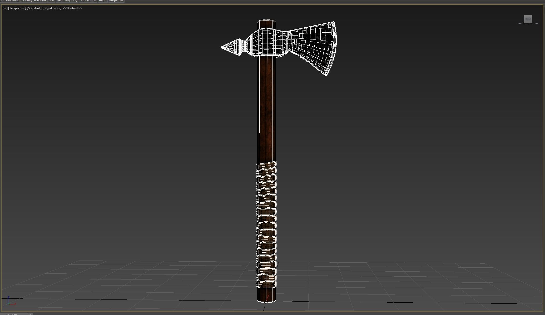 Medieval Ax  Low-poly 3D model_6