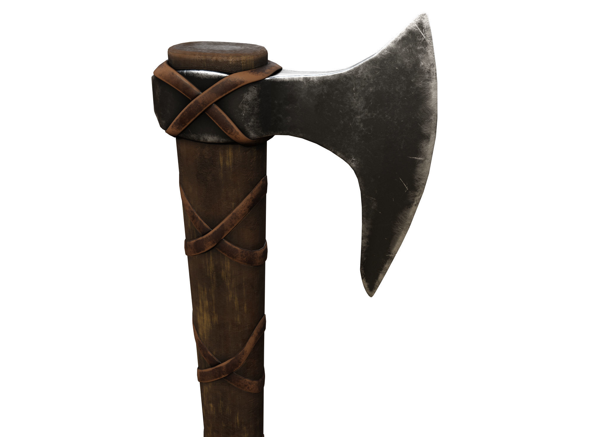 Ax Medieval Low-poly 3D model_2