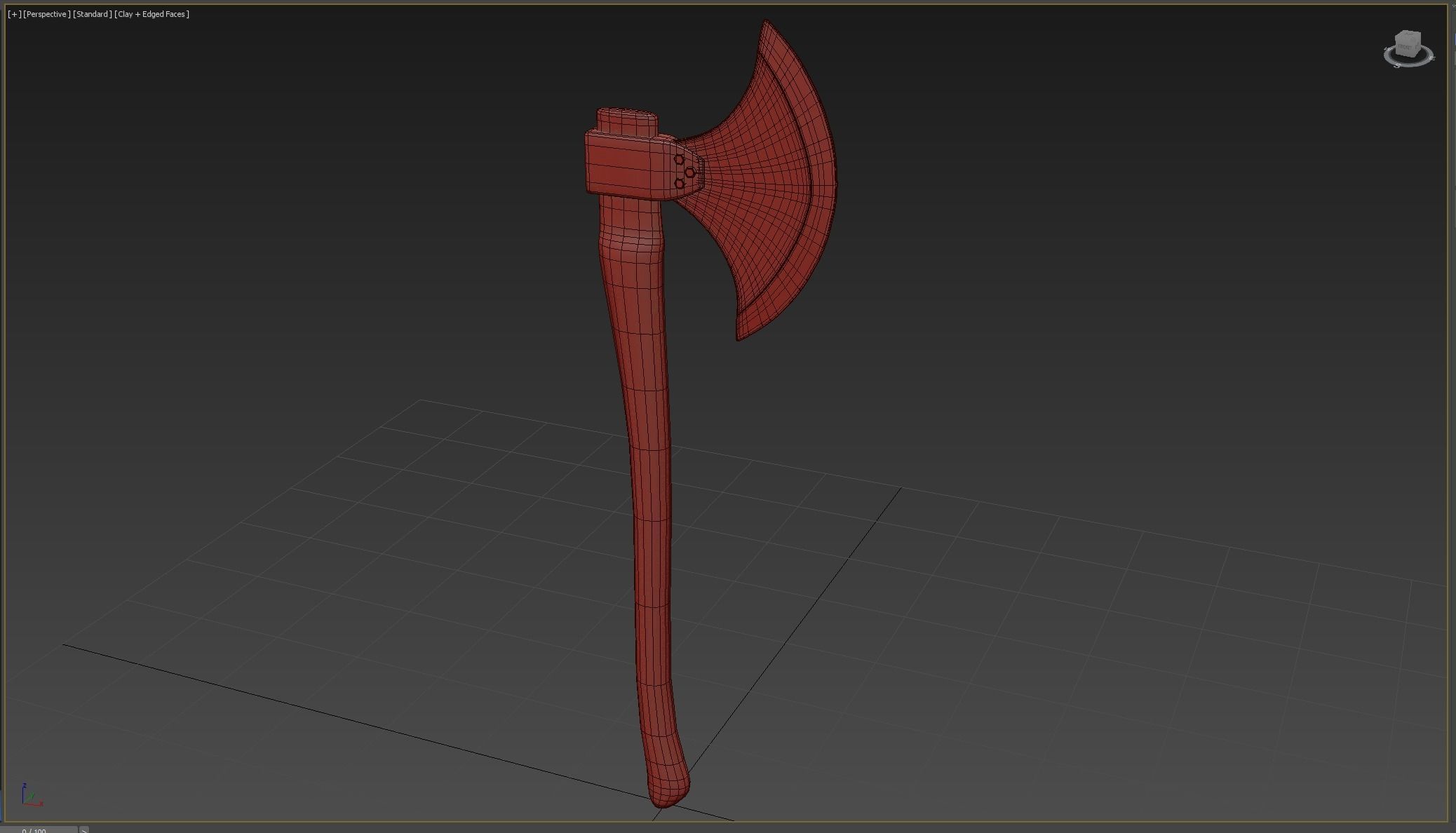 Ax Medieval Low-poly 3D model_7