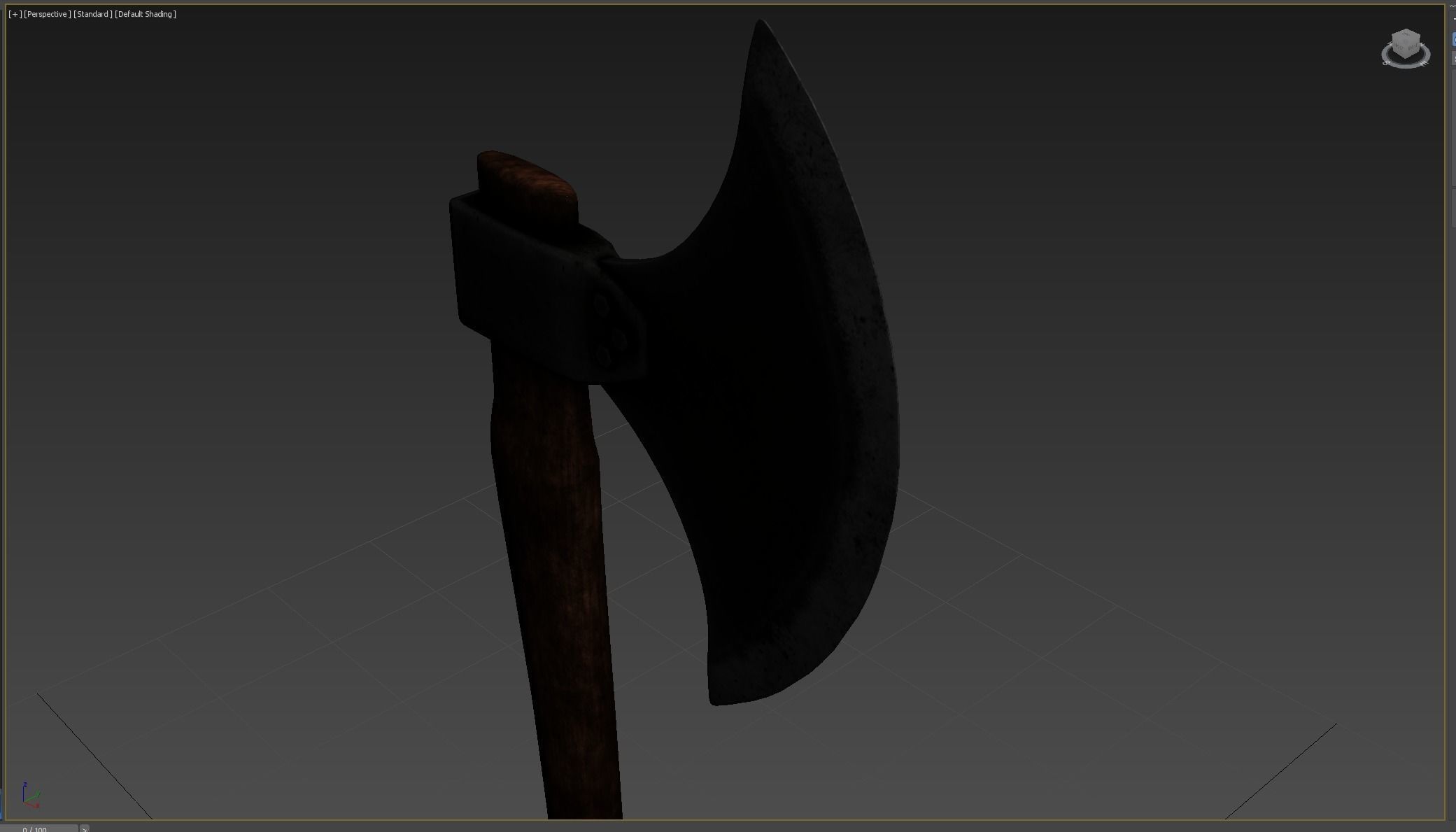 Ax Medieval Low-poly 3D model_6