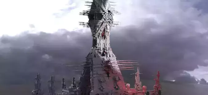 Future pyramid under construction 2 Kit bash 3D model