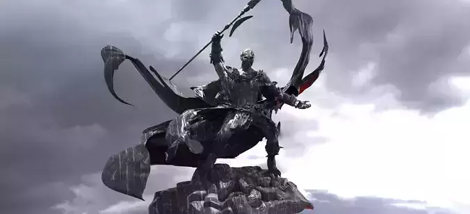 Dark Dragon Rider Warrior Sculpture 