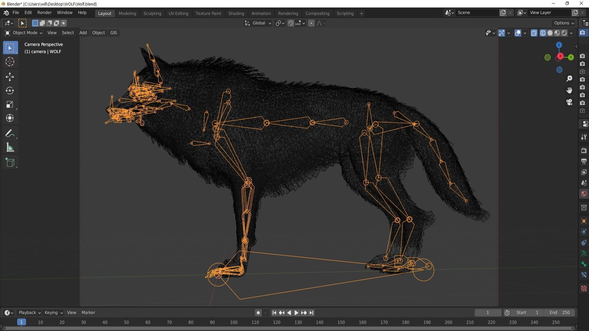 Wolf Realistic with fur and Rigged Low-poly 3D model_6