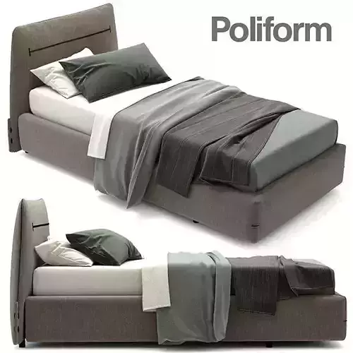 Modern Bed Low-poly 3D model