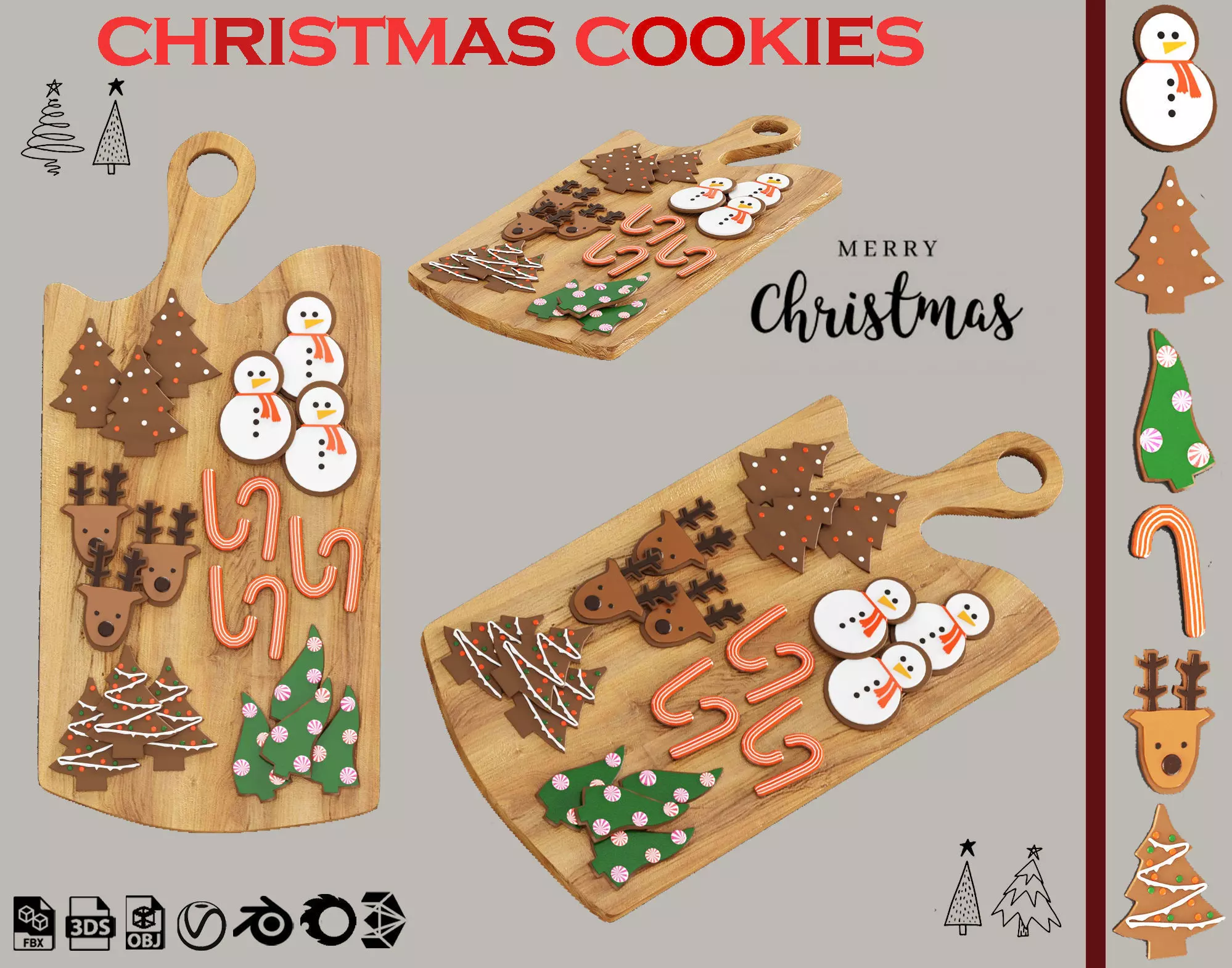 Christmas cookies 3D model