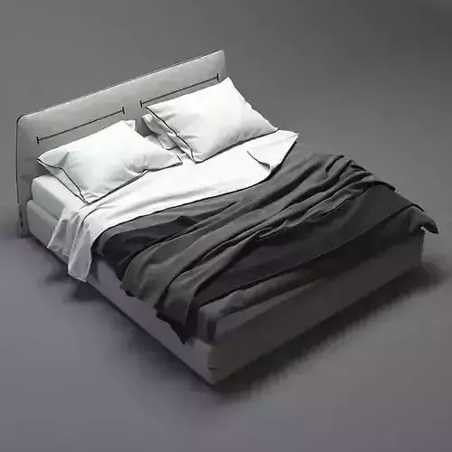 Modern Bed Low-poly 3D model