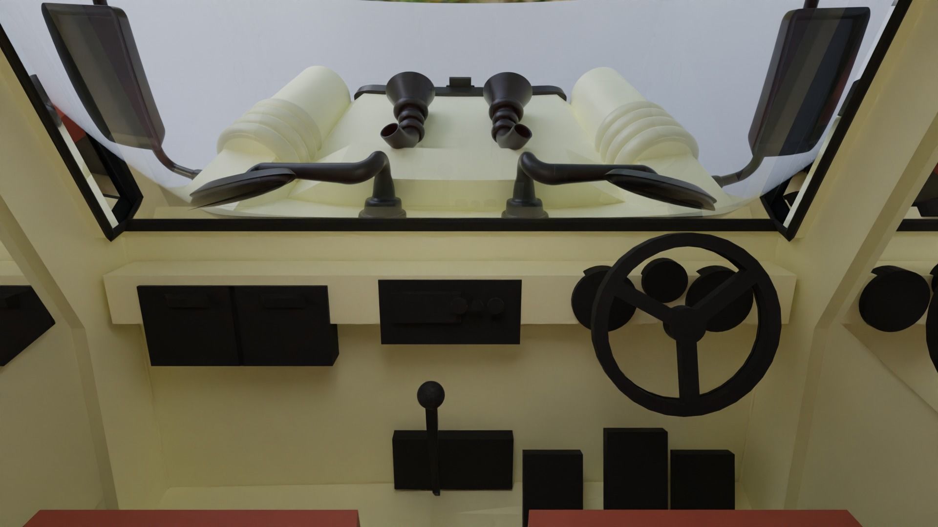 Traveling Van Low-poly 3D model_6