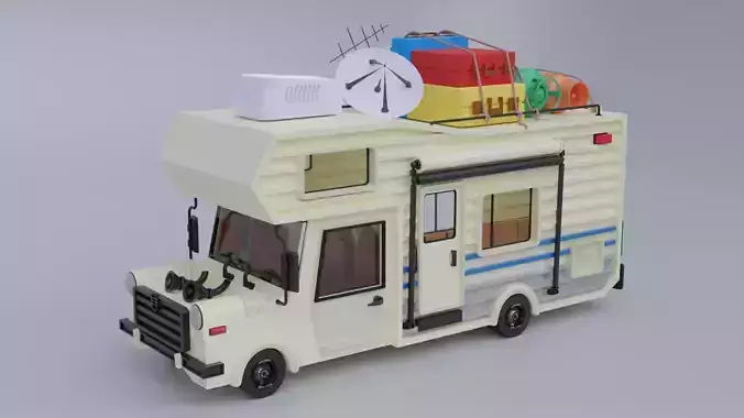 Traveling Van Low-poly 3D model