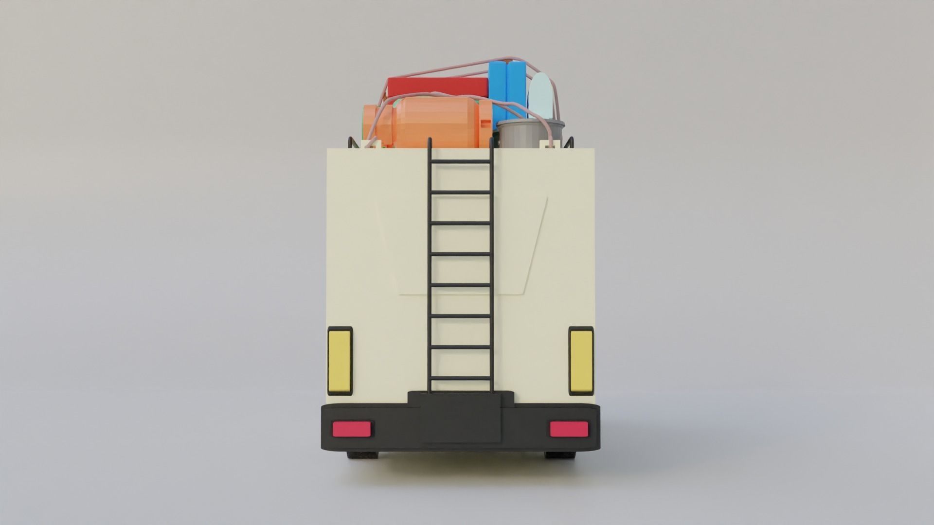 Traveling Van Low-poly 3D model_5
