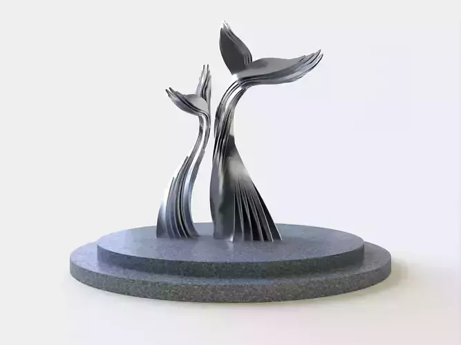Whale tail sculpture  3D print model