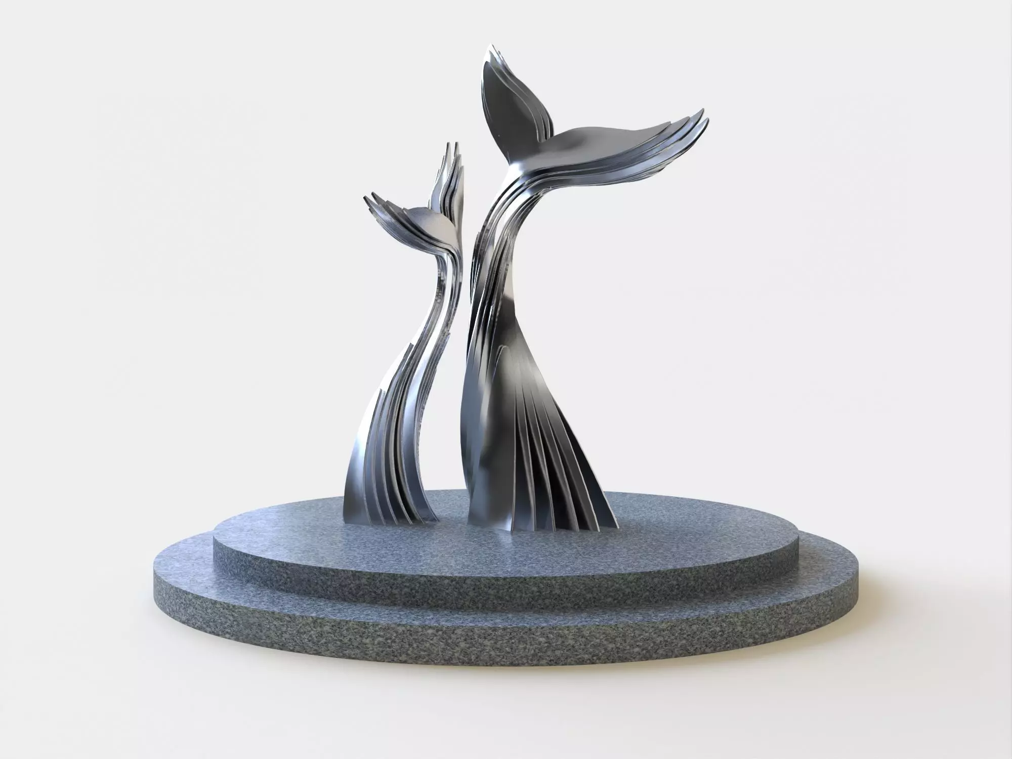Whale tail sculpture 3D print model