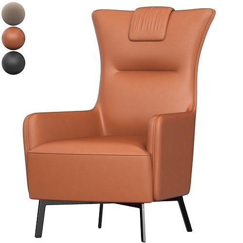  Genuine Leather Accent Lou Low-poly 3D model