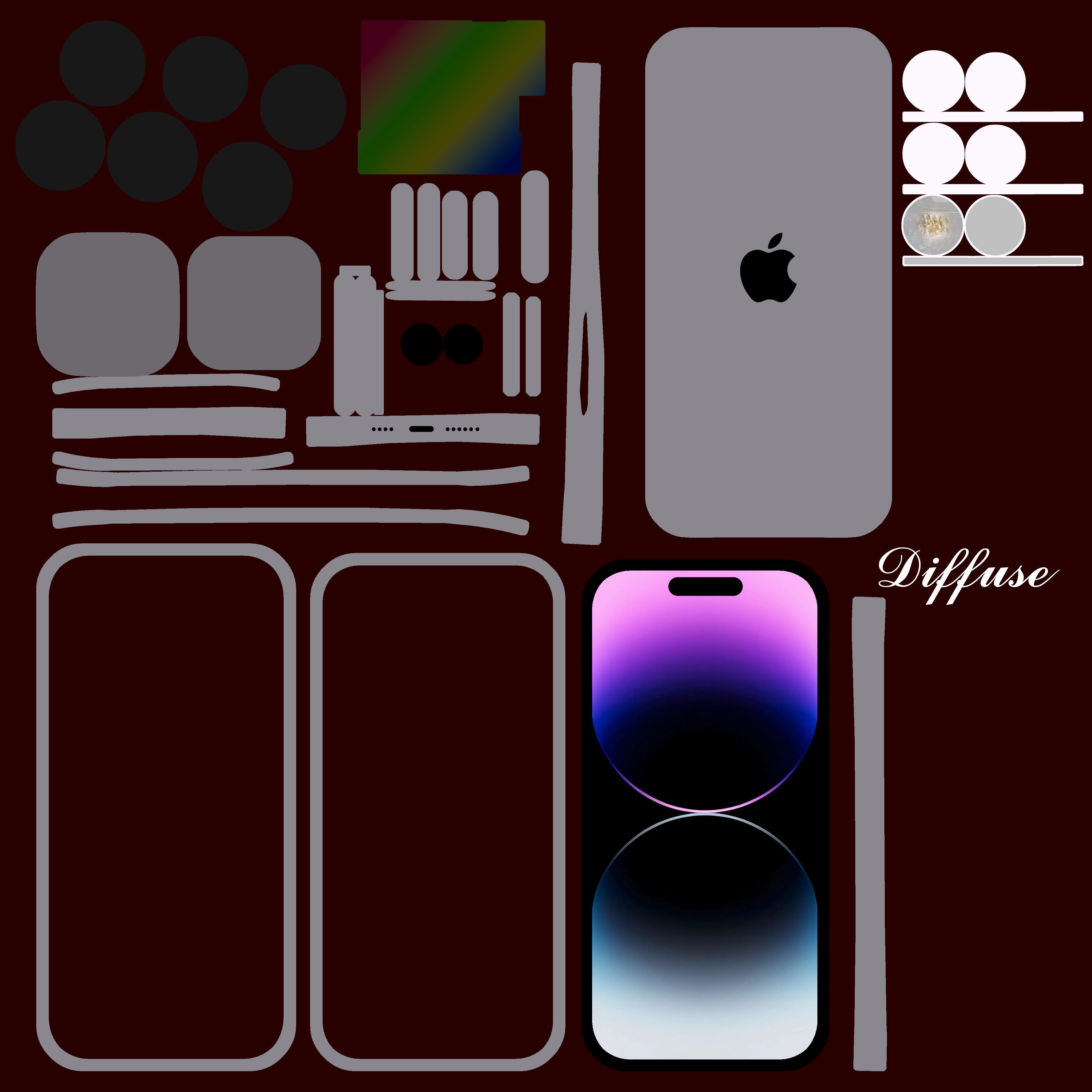 iPhone 14 Low-poly 3D model_9