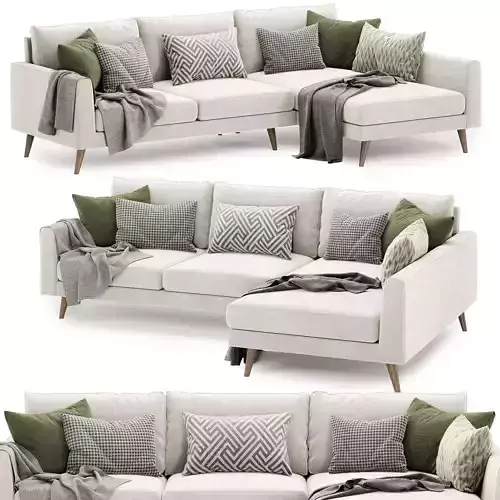 Boucher 2 Piece Upholstered Chaise Sectional 3D model