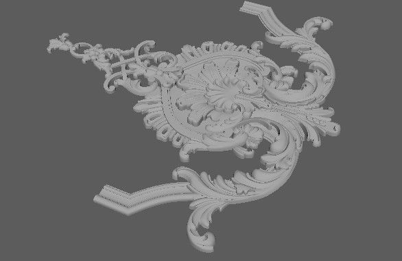 Central decor ornament for furniture 3D model_2