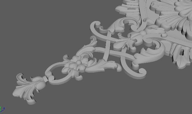 Central decor ornament for furniture 3D model_4