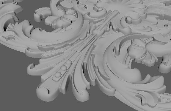 Central decor ornament for furniture 3D model_5