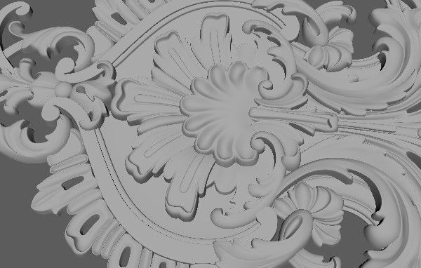 Central decor ornament for furniture 3D model_3