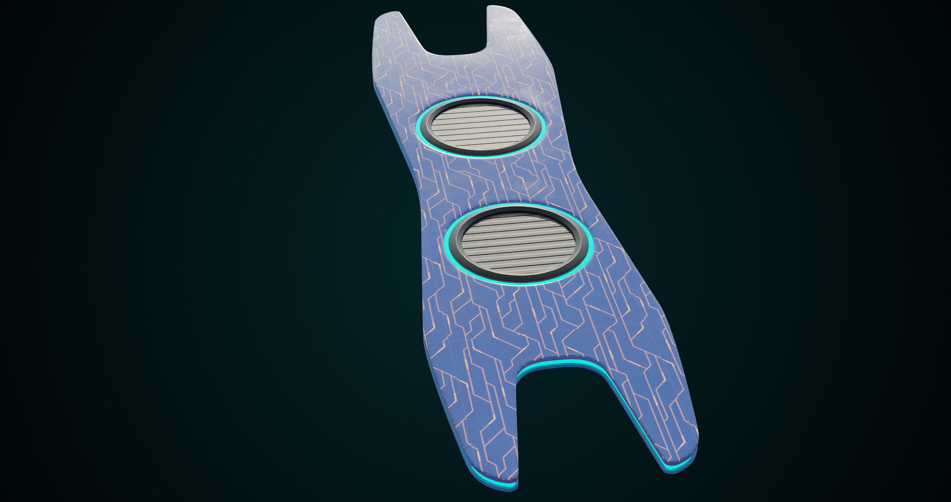 Sci-Fi Hoverboard 1 All PBR Unity UE Textures included Low-poly 3D model_5