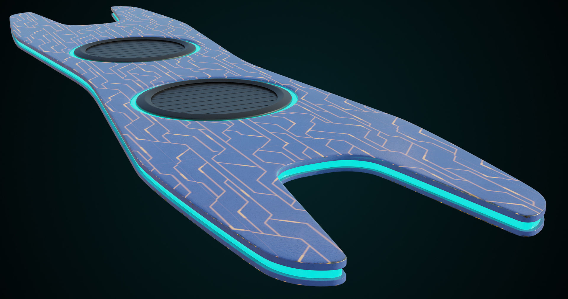 Sci-Fi Hoverboard 1 All PBR Unity UE Textures included Low-poly 3D model_10