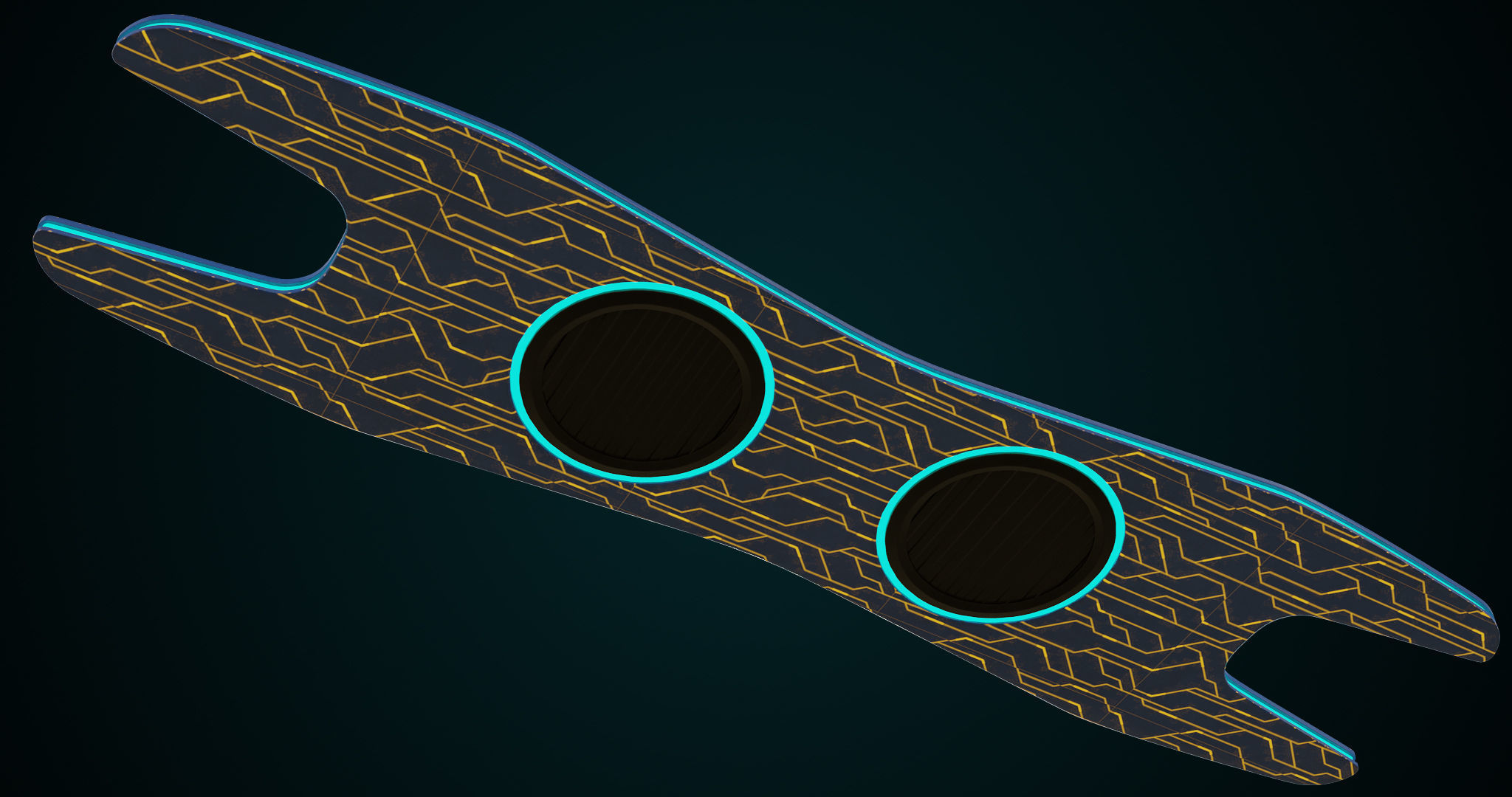 Sci-Fi Hoverboard 1 All PBR Unity UE Textures included Low-poly 3D model_14