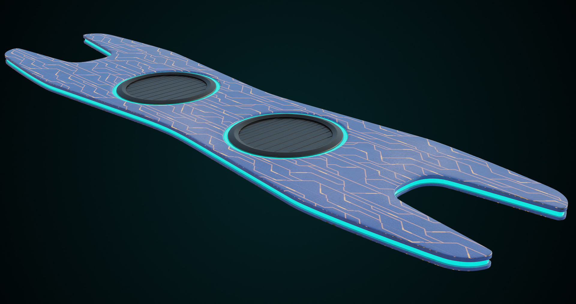 Sci-Fi Hoverboard 1 All PBR Unity UE Textures included Low-poly 3D model_6