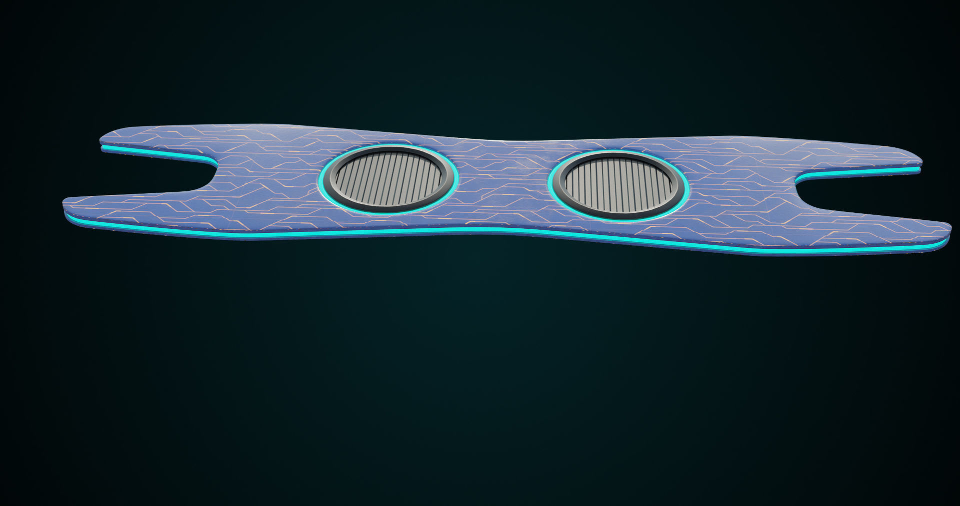 Sci-Fi Hoverboard 1 All PBR Unity UE Textures included Low-poly 3D model_3