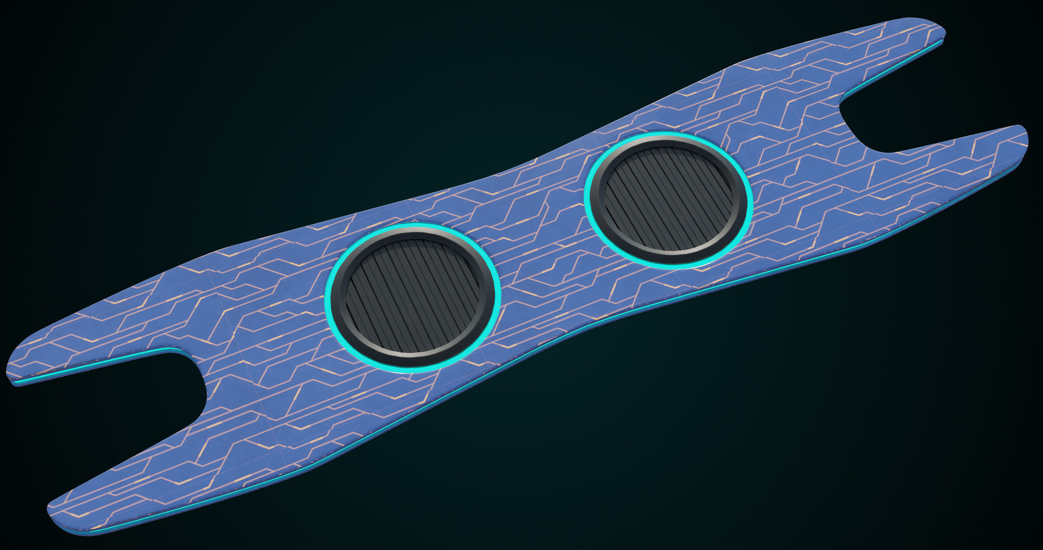 Sci-Fi Hoverboard 1 All PBR Unity UE Textures included Low-poly 3D model_7