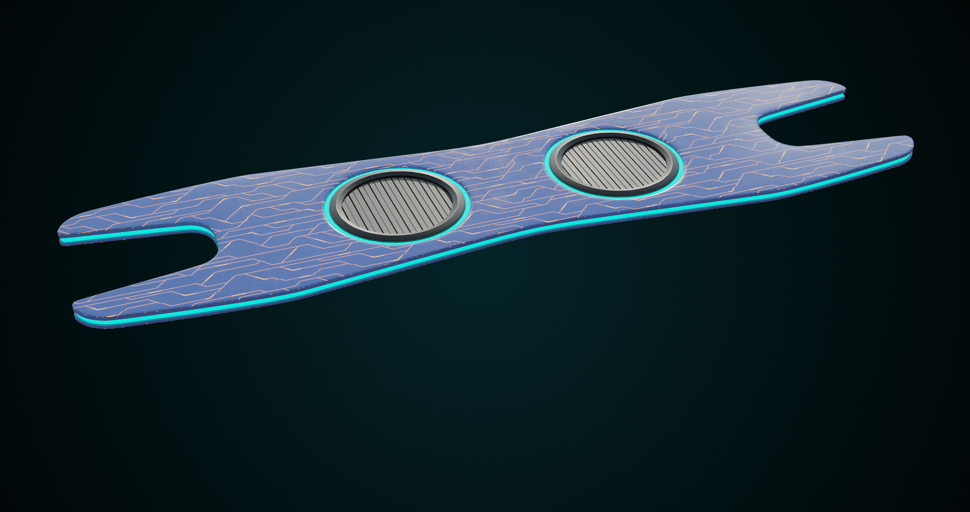 Sci-Fi Hoverboard 1 All PBR Unity UE Textures included Low-poly 3D model_1