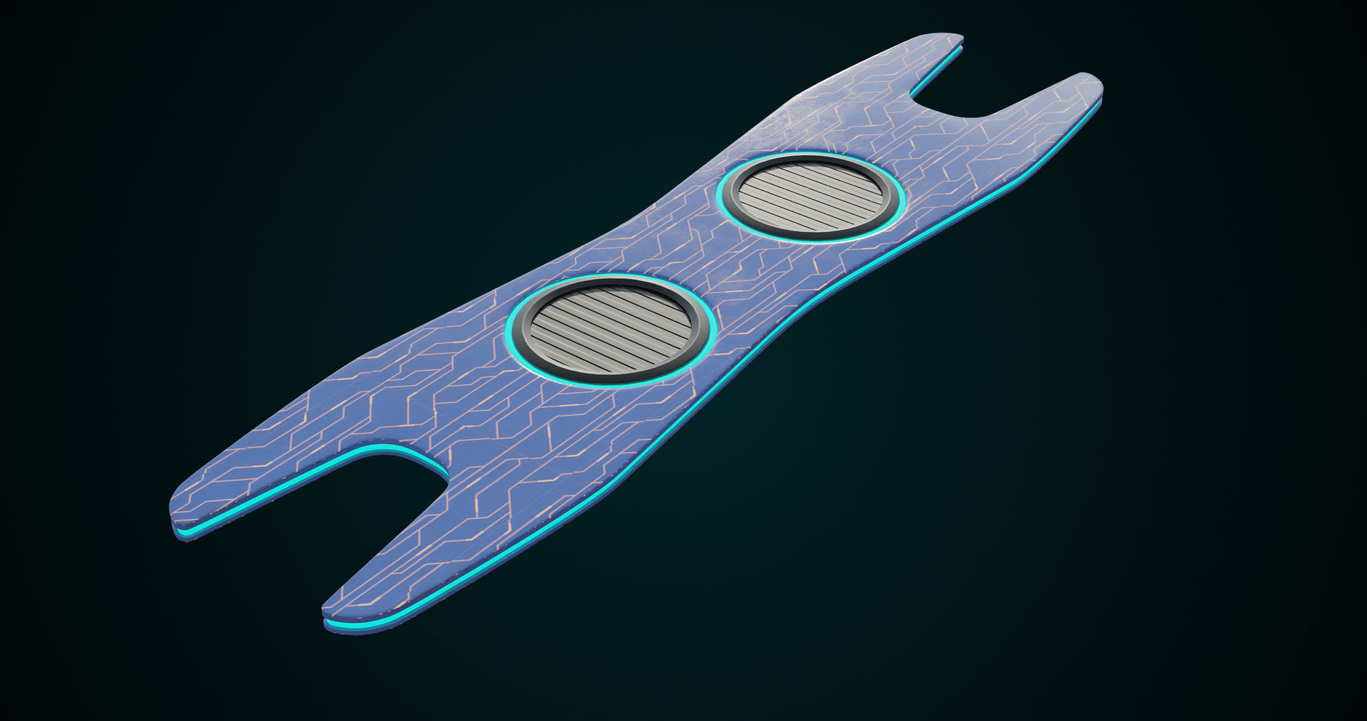 Sci-Fi Hoverboard 1 All PBR Unity UE Textures included Low-poly 3D model_2