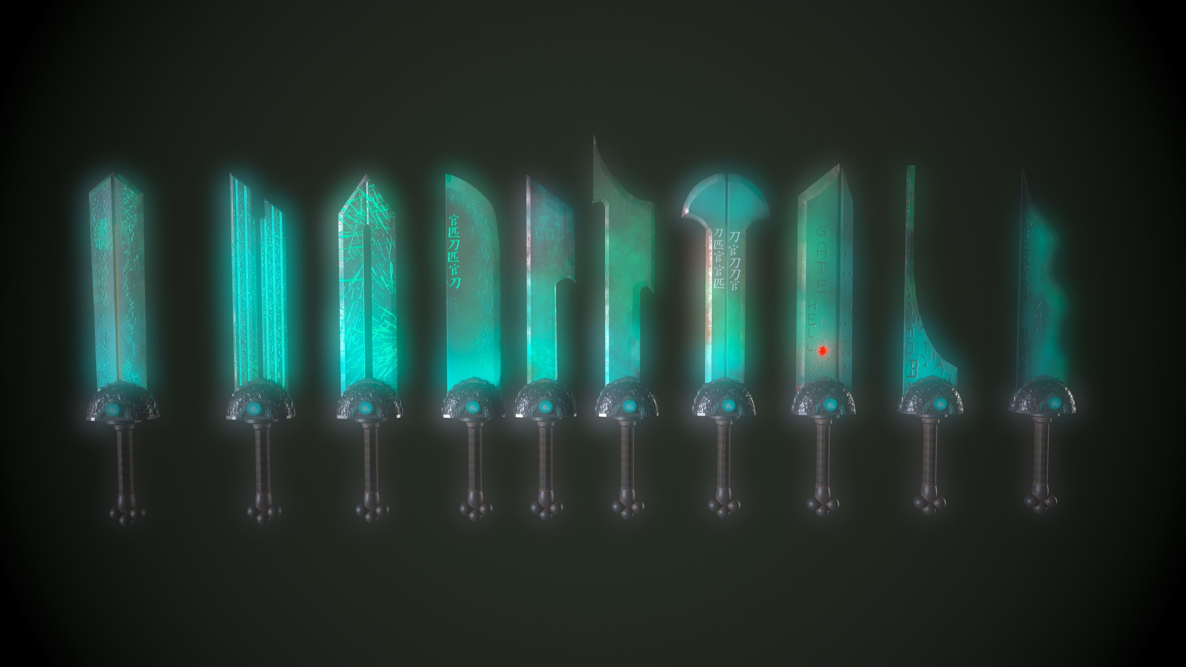 10 Swords pack Low-poly 3D model_8