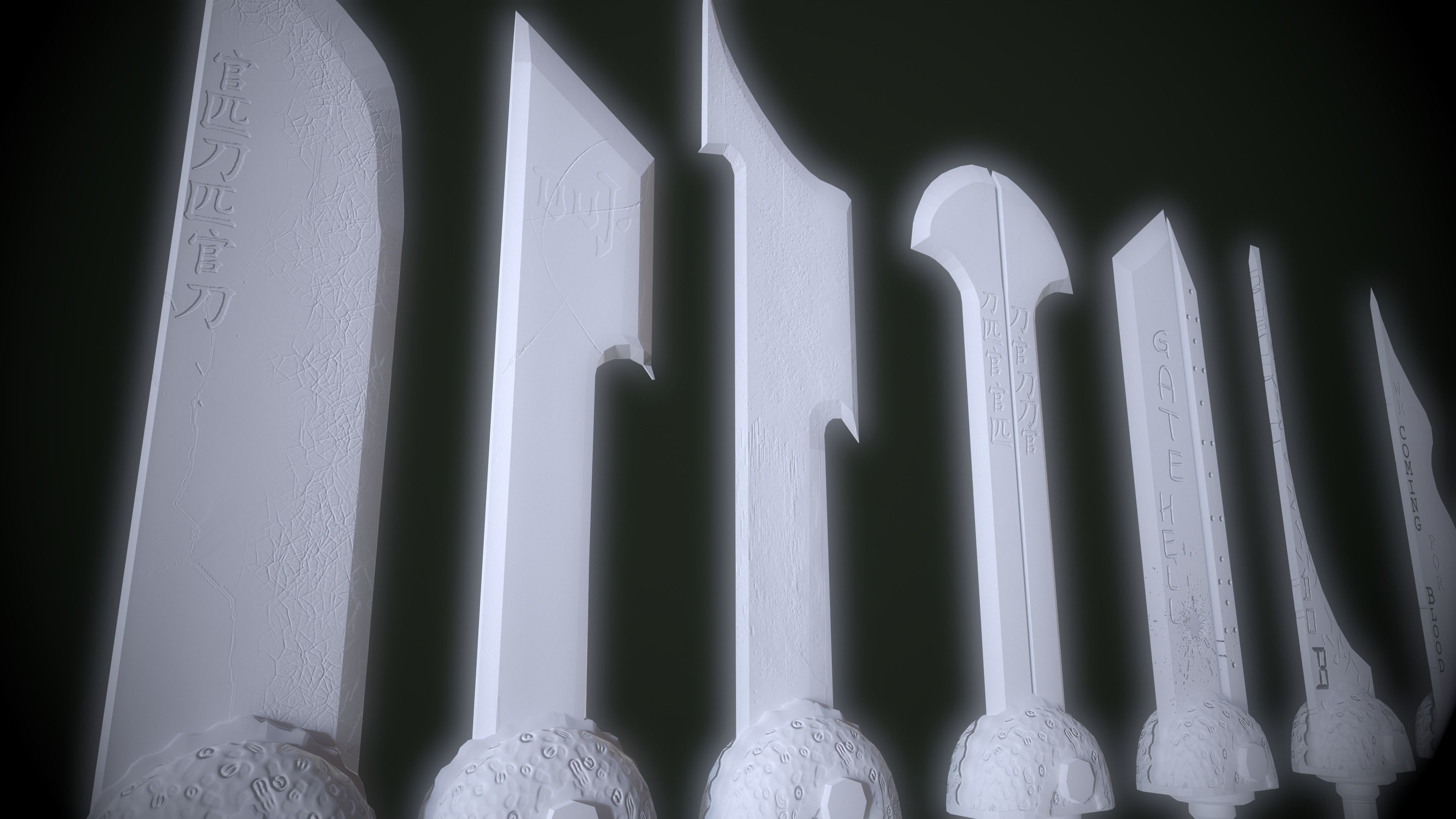 10 Swords pack Low-poly 3D model_4