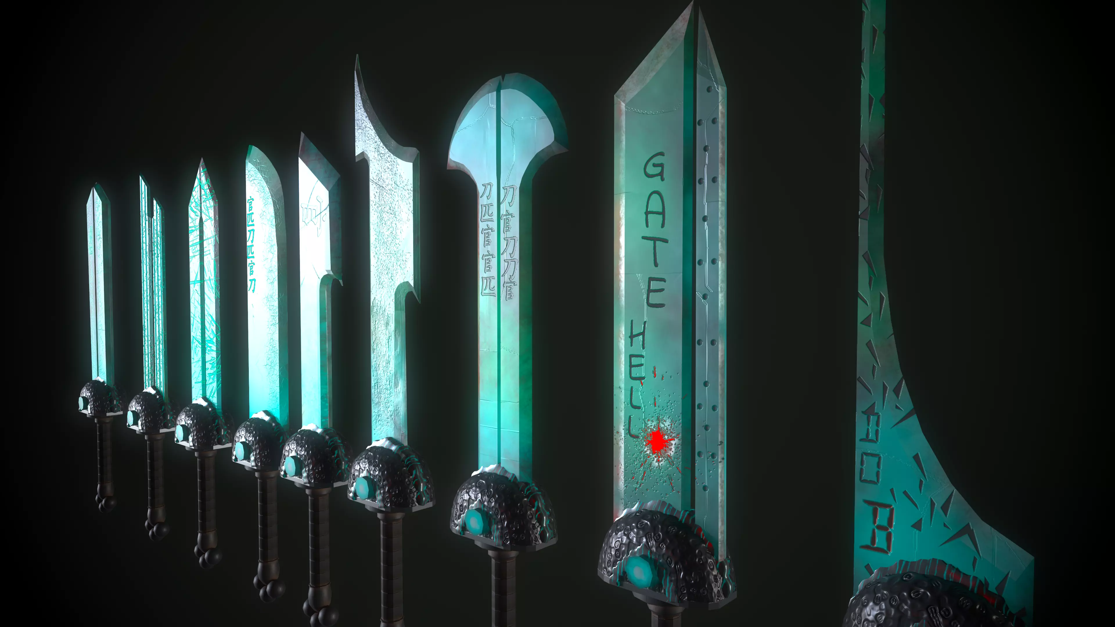 10 Swords pack Low-poly 3D model_0