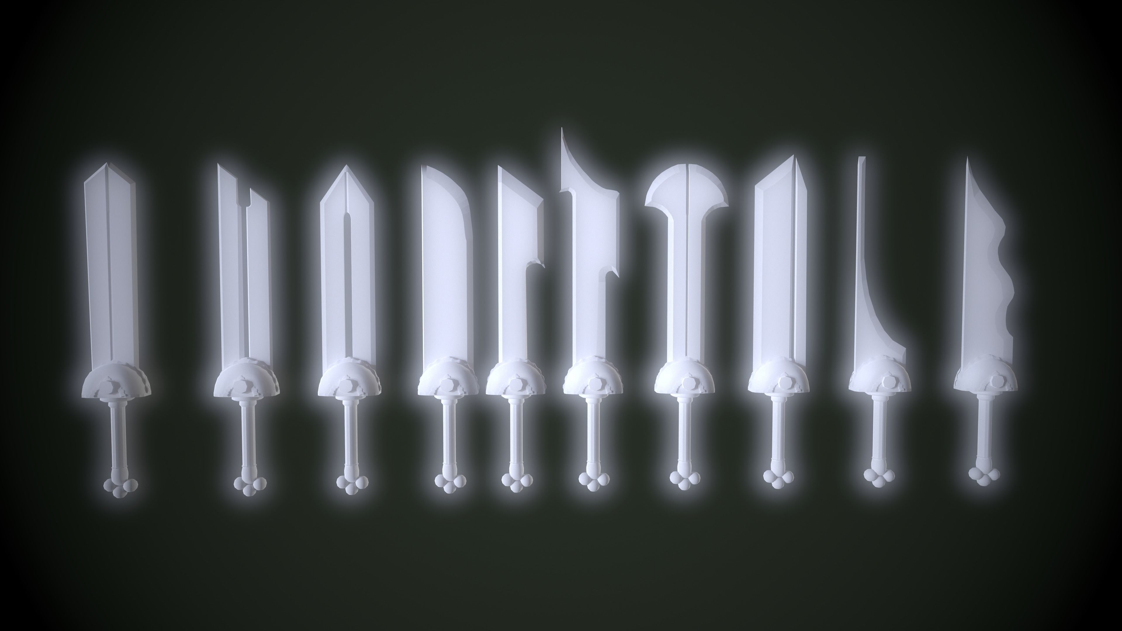 10 Swords pack Low-poly 3D model_9