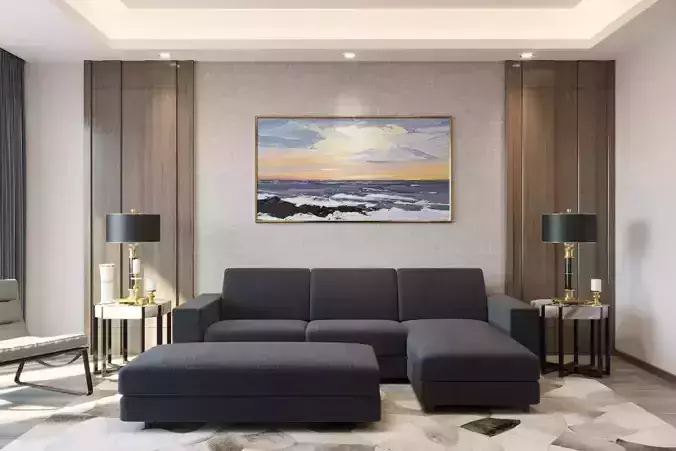 Sectional Sofa with Storage Ottoman