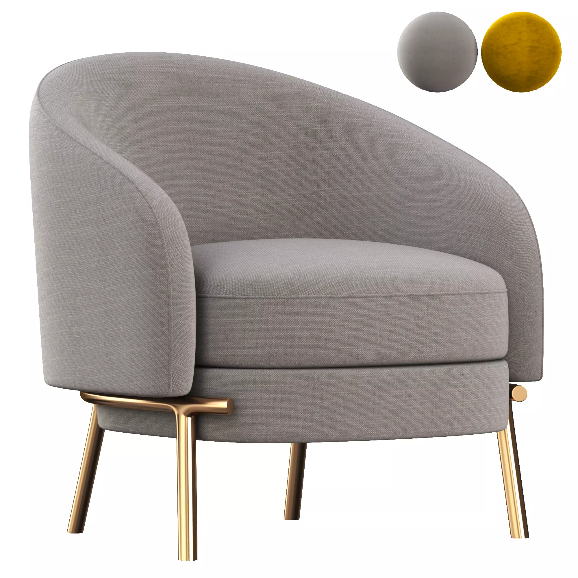 LLOYD Fabric armchair Low-poly 3D model