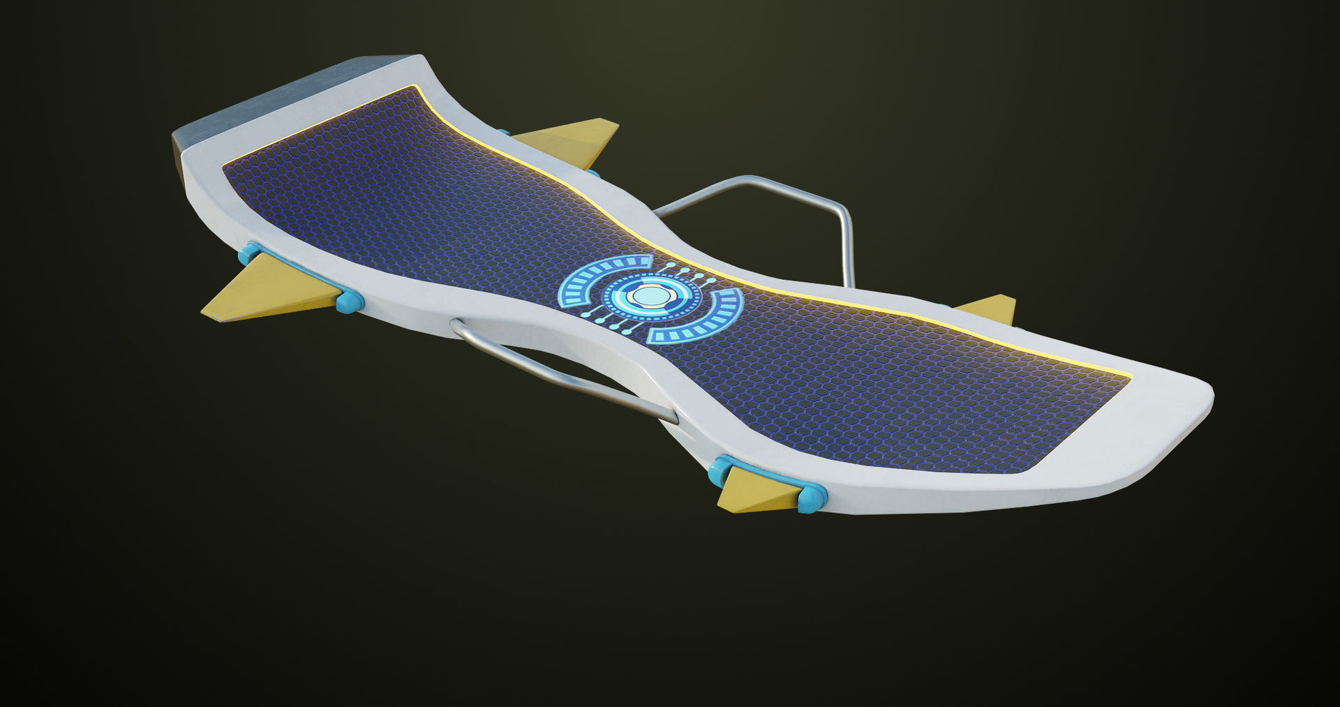  Sci Fi Hoverboard 7 All PBR Unity UE Textures Included Low-poly 3D model_11